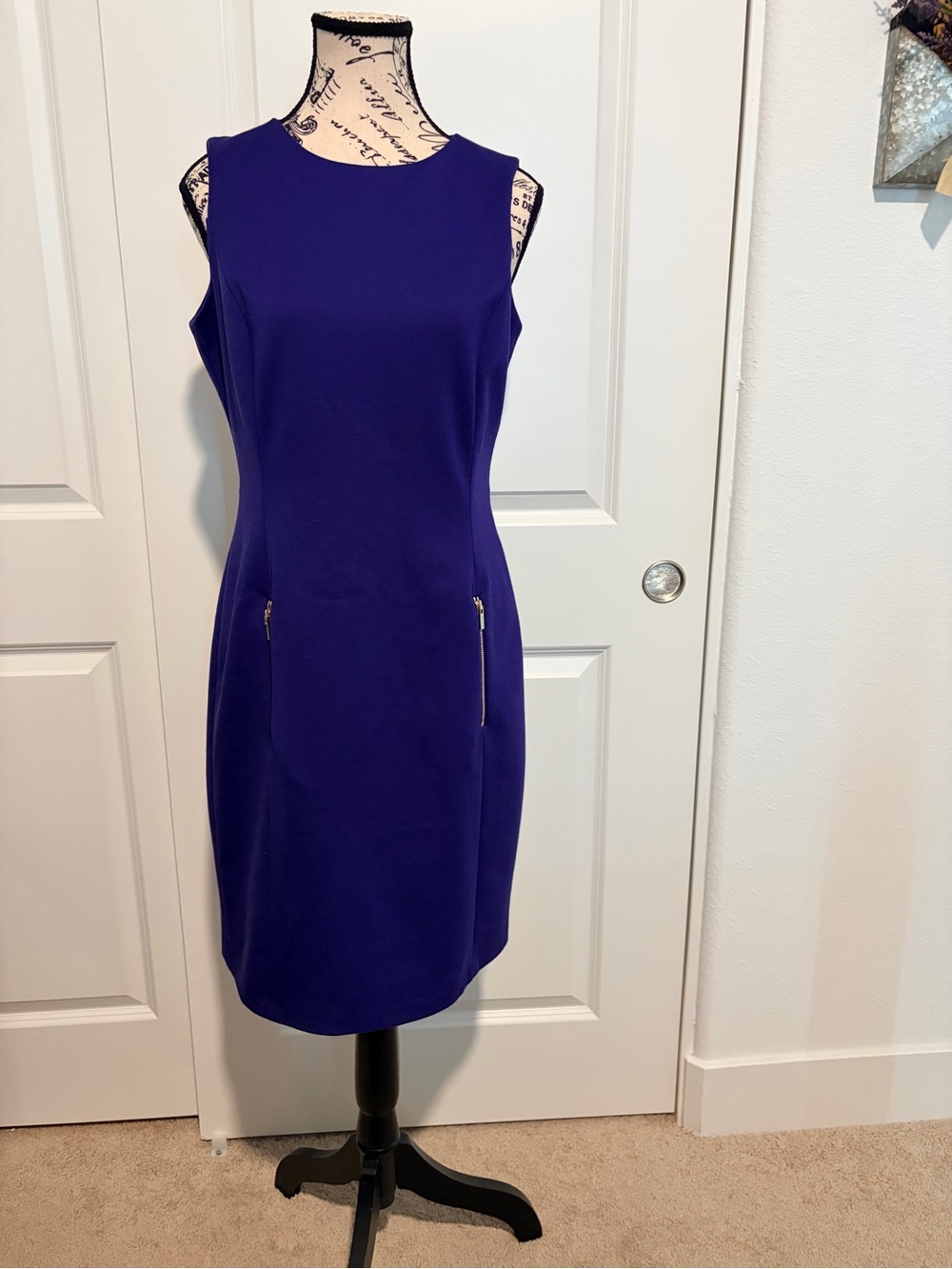 Anne Klein Sleeveless Royal Purple Sheath Dress